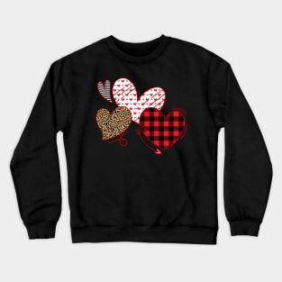 Hearts And Arrows Leopard Plaid Valentine's Day Shirt Crewneck Sweatshirt